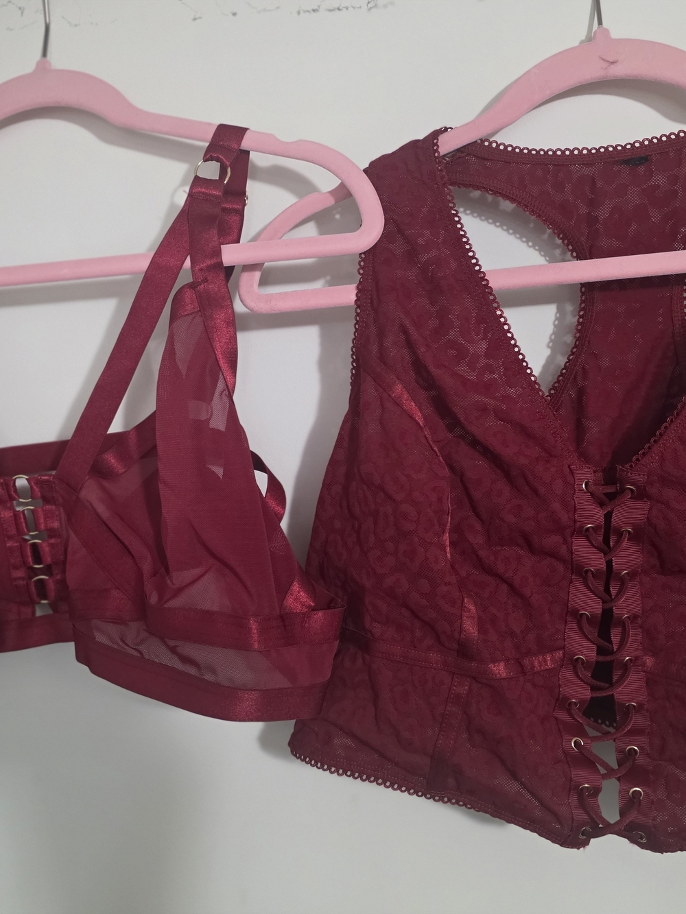 Torrid Size 3 Lace-Up Red Bralette & Red Strappy Bralette - Women Intimates